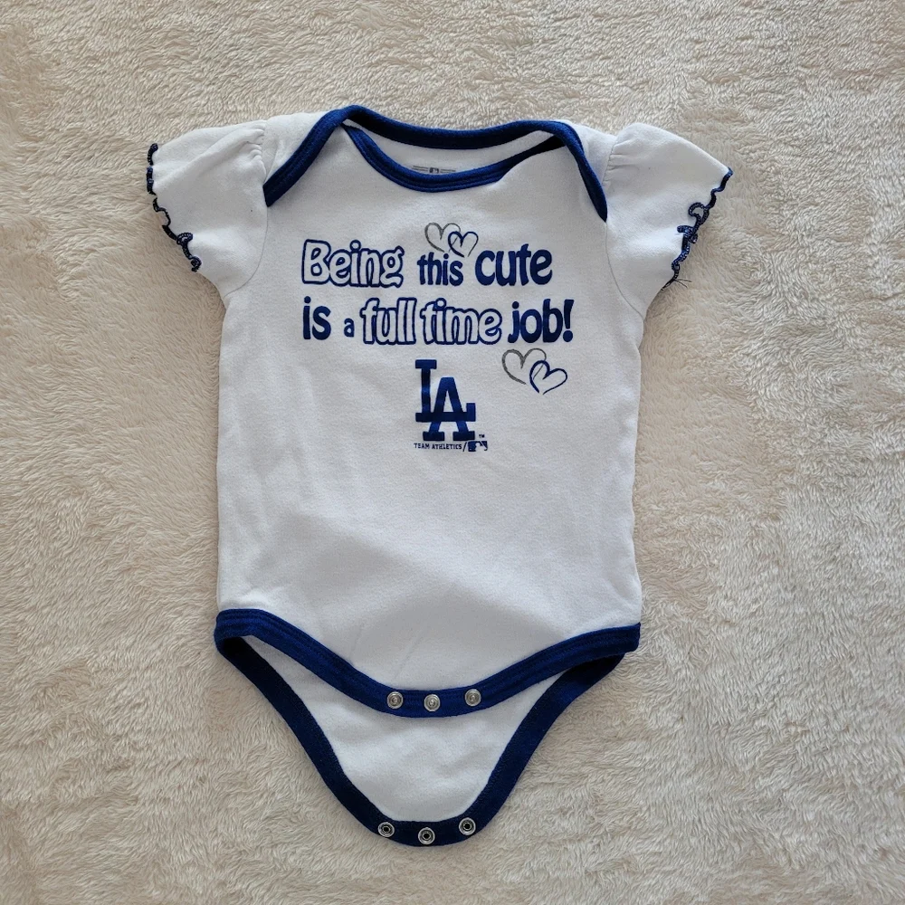 Los Angeles Dodgers Bodysuits, Girls' Infant Size 12 Months - EUC - Picture 6 of 7